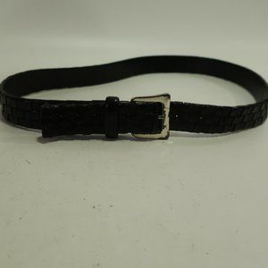VECCHI BLACK WEAVED LEATHER BELT SZ 42*